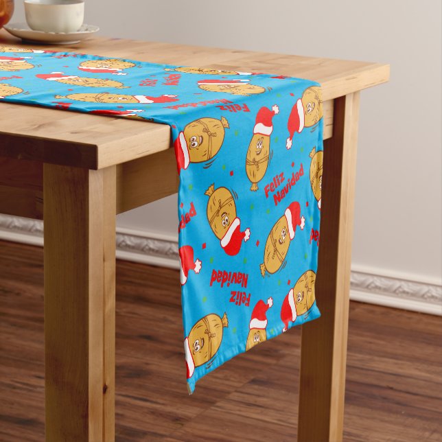 Funny Christmas Tamales Pattern Kurzer Tischläufer (Beispiel)