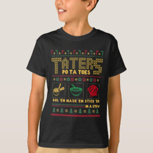 Funny Christmas Taters Kartoffeln Ugle Weihnachten T-Shirt