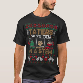 Funny Christmas Taters Kartoffeln Ugle Weihnachten T-Shirt