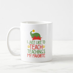Funny Christmas Teacher Sprichwort   Lehrerin Elf Kaffeetasse