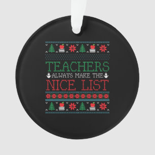 Funny Christmas Teacher Ugly Christmas Xmas Ornament