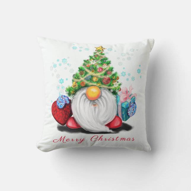 Funny Christmas Throw Kissengenom mit Geschenken Kissen (Vorderseite)