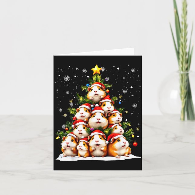 Funny Christmas Tree Guinea G Family Xmas Pajamas  Karte (Vorderseite)