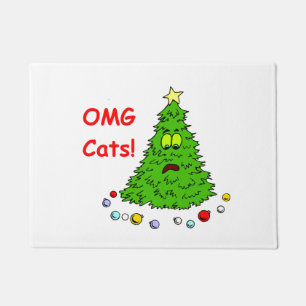 Funny Christmas Tree Joke OMG Cats Xmas Urlaub Fußmatte