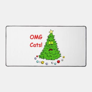 Funny Christmas Tree Joke OMG Cats Xmas Urlaub Schreibtischunterlage
