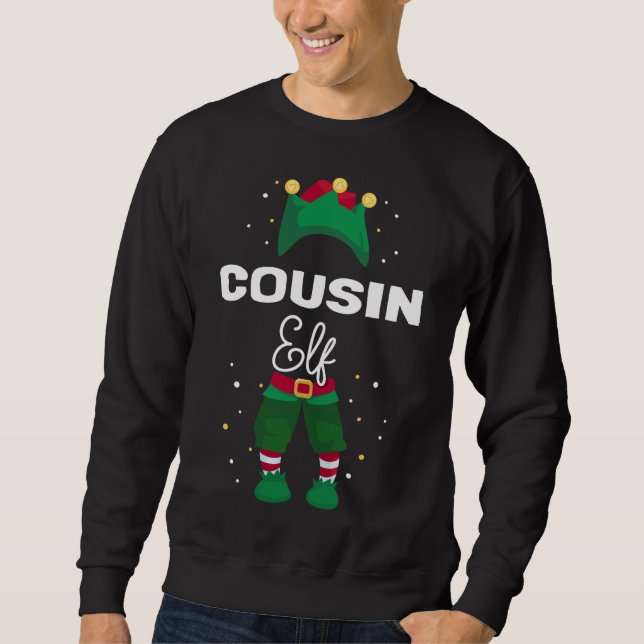 Funny Christmas Tree Lights Ugly Sweater COUSIN El Sweatshirt (Vorderseite)