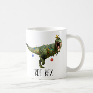 Funny Christmas Tree Rex Dinosaur White Elephant Kaffeetasse