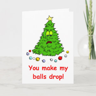 Funny Christmas Tree Spaß Sie lassen meine Bälle f Feiertagskarte