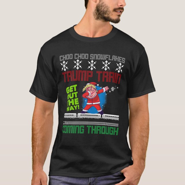 Funny Christmas Trump Zug T-Shirt (Vorderseite)