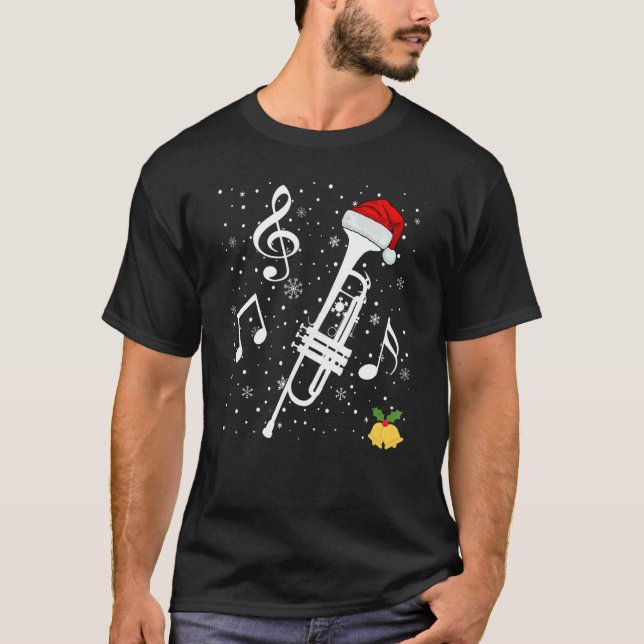 Funny Christmas Trumpet Player Cool Music Teacher  T-Shirt (Vorderseite)