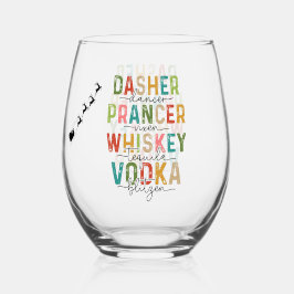 Funny Christmas Tumbler Dasher Prancer Blitzen Weinglas Ohne Stiel