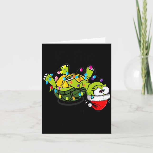 Funny Christmas Turtle It's Fine I'm Fine Everythi Karte (Vorderseite)