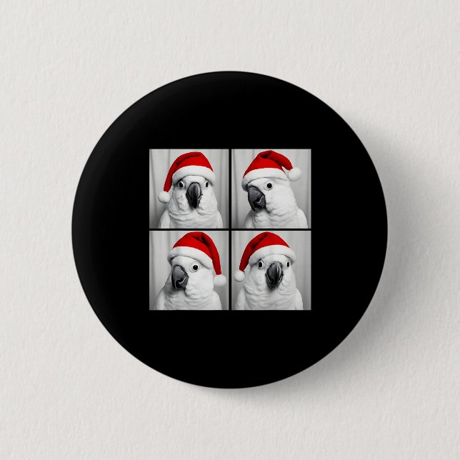 Funny Christmas Umbrella Atoo Santa Photo Booth Pa Button (Vorderseite)