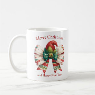 Funny Christmas Vintager rustikaler Bogen mit Elfe Kaffeetasse