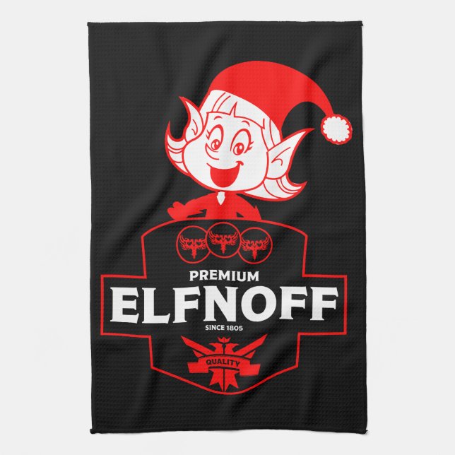 Funny Christmas Vodka Geschirrtuch (Vertikal)