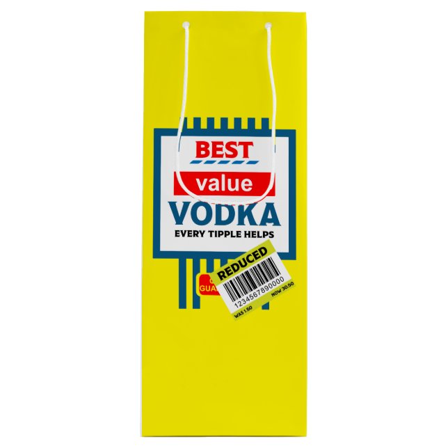 Funny Christmas Vodka Label Geschenktüte Für Weinflaschen (Vorderseite)