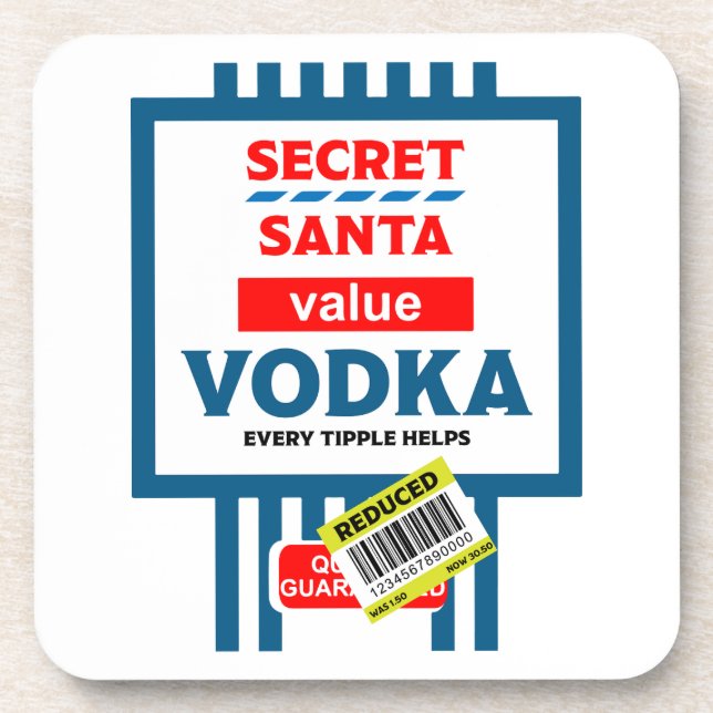Funny Christmas Vodka Label Getränkeuntersetzer (Vorderseite)