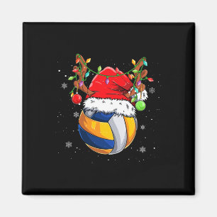 Funny Christmas Volleyball Weihnachtsmannmütze Rei Magnet