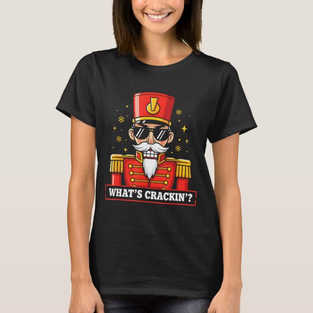 Funny Christmas Whats Crackin Nutcracker Men Kids  T-Shirt (Vorderseite)