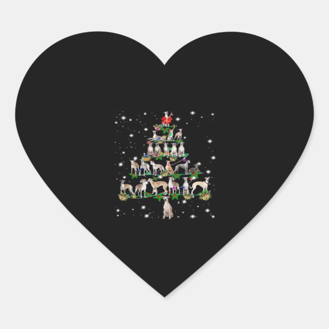 Funny Christmas Whippet Hund Liebhaber Geschenk Es Herz-Aufkleber (Vorderseite)