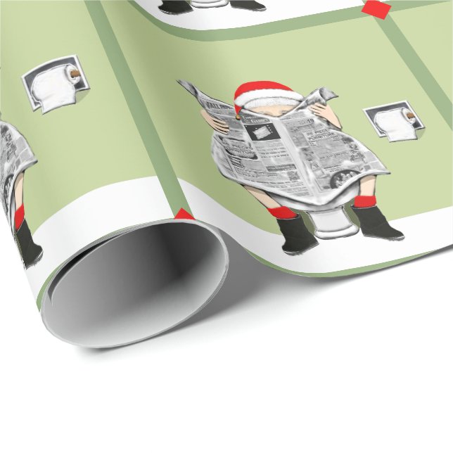 Funny Christmas White Elephant Geschenk Geschenkpapier (Rolleneckpunkt)