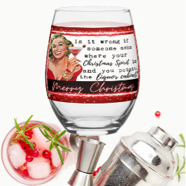 Funny Christmas Wine Glass Retro Best Friend Liqou Weinglas Ohne Stiel