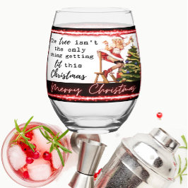 Funny Christmas Wine Glass Retro Best Friend Lit Weinglas Ohne Stiel