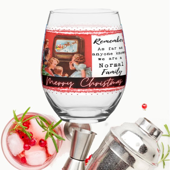 Funny Christmas Wine Glass Retro Best Friend Norma Weinglas Ohne Stiel (Von Creator hochgeladen)