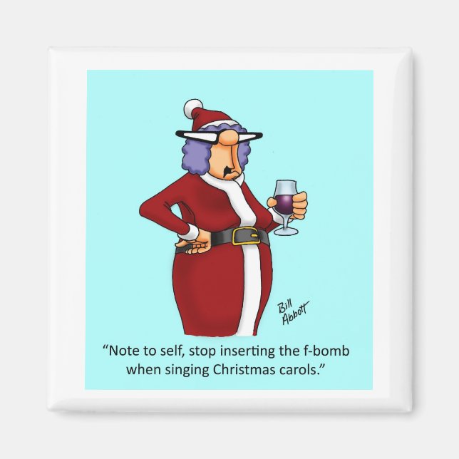 Funny Christmas Wine Magnet (Vorne)