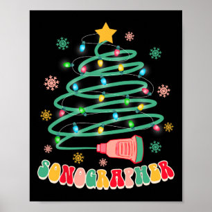 Funny Christmas Xmas Vibes Sonographin Ultrasound Poster