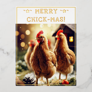 Funny Christmas Zitat Niedliche Fun Chicks Fotogra Folien Feiertagspostkarte