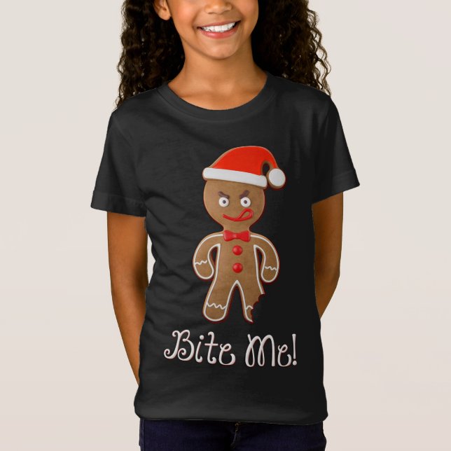Funny Christmas Zitat Sprichwort Gingerbrei Mann B T-Shirt (Vorderseite)