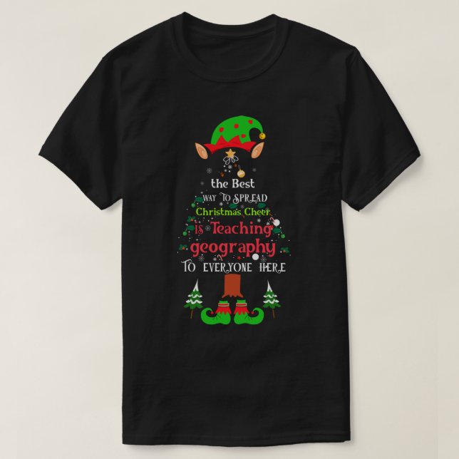 Funny Christmas Zitate für Geografie-Lehrer oder L T-Shirt (Design vorne)
