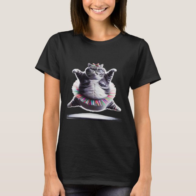 Funny Chub Niedlich Dancing Chat T-Shirt (Vorderseite)