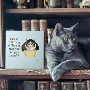 Funny Chubby Tabby Cat Box Fliese