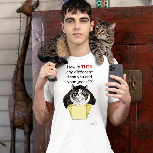 Funny Chubby Tabby Cat Box T-Shirt (Von Creator hochgeladen)