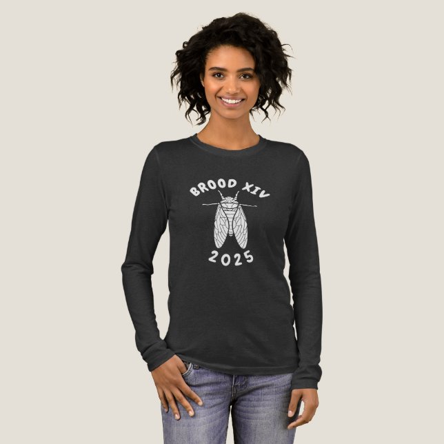 Funny Cicada Brood XIV 2025 Nature Bug Lover Tri-Blend Shirt (Volle Vorderseite)