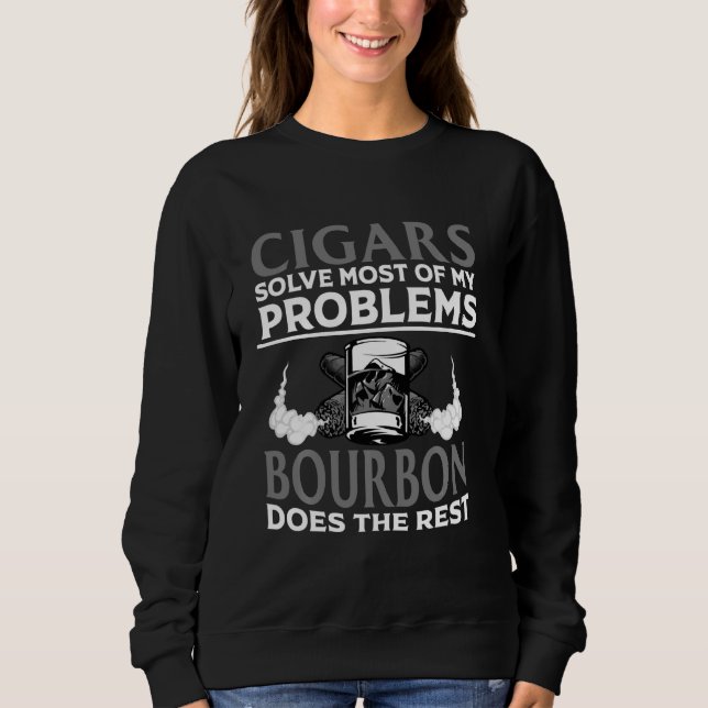 Funny Cigar für Männer Frauen Bourbon-Raucher Taba Sweatshirt (Vorderseite)
