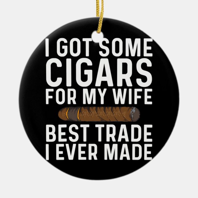 Funny Cigar Liebhaber Geschenk für Männer Vater ra Keramik Ornament (Vorne)