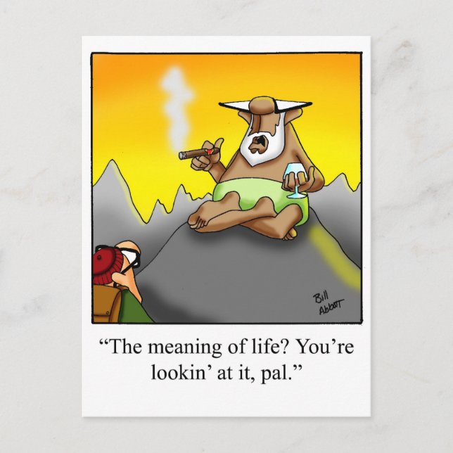 Funny Cigar Wise Man Cartoon Geschenke! Postkarte (Vorderseite)