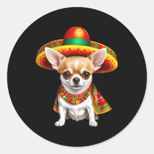 Funny Cinco De Mayo Chihuahua Dog Lovers Mexican S Runder Aufkleber