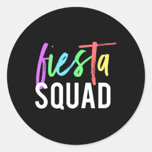 Funny Cinco de Mayo Fiesta Squad Design für Partie Runder Aufkleber
