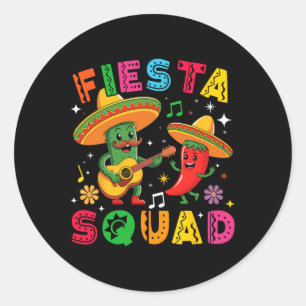 Funny Cinco De Mayo Fiesta Squad Mexican Matching Runder Aufkleber