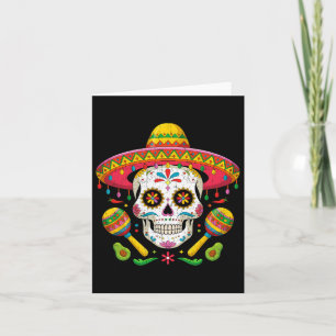 Funny Cinco De Mayo Funny Skull mit Sombrero Hat Karte