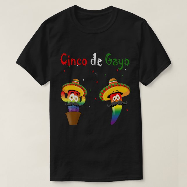 Funny Cinco de Mayo Gayo Gay Rights Prix Party Su T-Shirt (Design vorne)