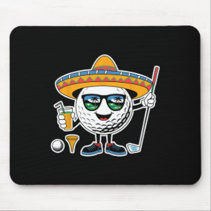 Funny Cinco De Mayo Golf Buble mit Sombrero Margar Mousepad