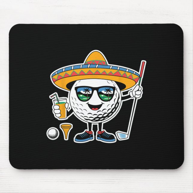 Funny Cinco De Mayo Golf Buble mit Sombrero Margar Mousepad (Vorne)