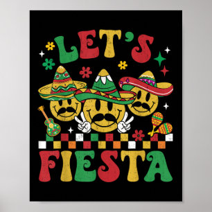 Funny Cinco De Mayo Groovy Lasse Fiesta Smile Men  Poster