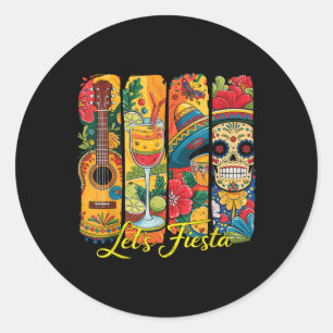 Funny Cinco De Mayo Lasse Fiesta Sombrero Hat Guit Runder Aufkleber