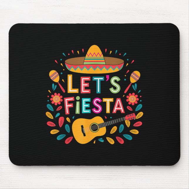 Funny Cinco De Mayo Lasse Fiesta Sombrero Hat Men  Mousepad (Vorne)
